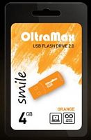 Флеш диск Oltramax 4gb Smile Usb2.0 оранжевый фото в интернет-магазине Telemarka Вологда