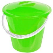Ведро 6 л евро пищевое с крышкой (зеленый цвет)