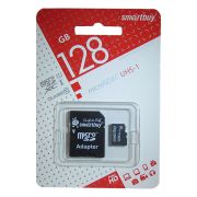 Карта памяти SMARTBUY (SB128GBSDCL10-01) MicroSDXC 128GB Class10 UHS-I U1 + адаптер
