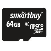 Карта памяти SMARTBUY (SB64GBSDCL10-01LE) MicroSDXC 64GB Class10 LE + адаптер