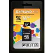Карта памяти  EXPLOYD MicroSDHC 16GB Class10 UHS-1 ELITE + адаптер SD (45 MB/s) [EX016GCSDHC10UHS-1-