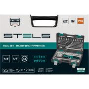 STELS Набор инструментов 1/2 , 1/4 , CrV, 12 гранные головки, пластиковый кейс, 82 предмета 14117