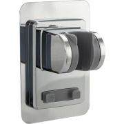 GFMARK 1018 Кронштейн для душевой лейки, пластиковый, на самоклеящейся основе, без сверления, с крючками, хромированный.