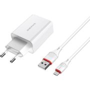BOROFONE (6931474702470) B21Am White СЗУ 1USB 3.0A QC3.0 быстрая зарядка
