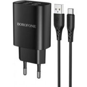 BOROFONE (6931474741219) BN2a Black СЗУ 2USB 2.1A