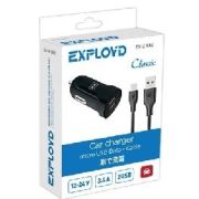 Автомобильное ЗУ EXPLOYD EX-Z-582 micro USB 3.4А 2.4А+1А 2хUSB чёрный Classic
