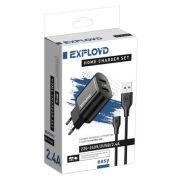 Сетевое ЗУ EXPLOYD EX-Z-1432 СЗУ micro USB 2.4A 2хUSB чёрный