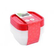 OURSSON CP2581S/RD наб. контейнеров квадрат. 5шт.х0,5л