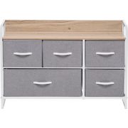 LESET Ноа Комод широкий Белый/Светло-серый