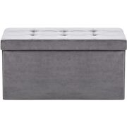 LESET Леда Пуф складной с крышкой велюр Антрацит