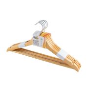 РЫЖИЙ КОТ Набор вешалок деревянных с перекладиной, 5 шт, лак (007769)