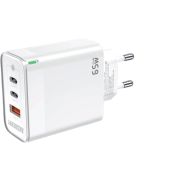 AKSBERRY (6974929200114) T50 USBC+USBC+ USBA QC3.0 65w (белый)