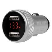 Автомобильное ЗУ REXANT (18-1947) в прикуриватель 2хUSB с дисплеем (АЗУ) (1000+2100 mA)