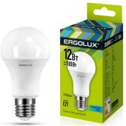 Лампа светодиодная ERGOLUX LED-A60-12W-E27-4K (ЛОН 12Вт E27 4500K 172-265В)