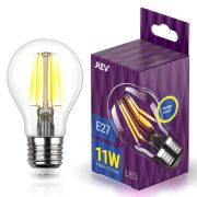 Лампа светодиодная REV (32477 5) LED FILAMENT груша A60 E27 11W, 2700K, DECO Premium, теплый свет