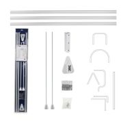 GFMARK 100011 Карниз в ванную угловой - универсальный белый с гибкой перекладиной