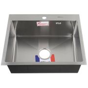 GFFRANK 60502 Мойка врезная 60х50 см, толщина 2,0 х 0,6 мм, глубина 200 мм + большой сифон с переливом