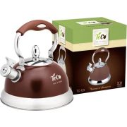 Чайник со свистком TECO TC-125-BD 3,0 л. нерж. со свистком бордовый