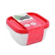 OURSSON CP1081S/RD наб. контейнеров квадрат. 2шт.х0,45л