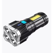 Фонарь ULTRAFLASH (15195) LED51525 (фонарь акк 4В, черн., 4LED+COB, 3 Вт, 4 реж, Micro -USB, бокс)