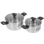 Набор 4 предмета Vensal 1504VS Velours noir из 2-х кастрюль с крышкой из нержавеющей стали 3л (20см)