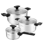 Набор 6 предметов Vensal 1503VS Velours noir из двух кастрюль 3л (20см) и 5,4л (24см) и ковша 1,6л