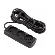 Удлинитель ENGY «Премиум» 5м/3роз. (ПВС 2х0,75) черный (186744)