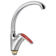 RUSSIA-MOSCOW 2654 Смеситель кухонный боковой с красной ручкой
