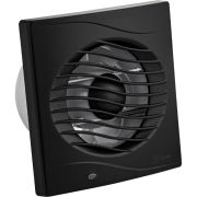 GFMARK 50012 Вытяжной вентилятор, D - 100 мм, с обратным клапаном и москитной сеткой, квадратный, с решеткой, из АБС пластика, цвет ЧЕРНЫЙ