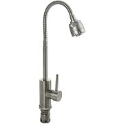 САНАКС 13060 Смеситель для кухни, гибкий излив, из нержавеющей стали марки 304, с двухрежимным аэратором, цвет САТИН