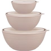 Набор салатников SUGAR&SPICE SE400912005 Cardamom (1,2+2,3+4,1 л) с крышками латте