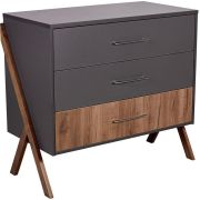 POLINI Комод kids Porto 2200 графит-дуб крафт (2 кор.)