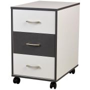 POLINI Тумба с ящиками kids Mirum на колесах 40х55см белый-графит (1 кор.)