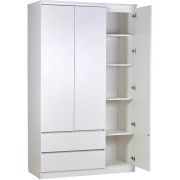 POLINI Шкаф трехсекционный kids Simple 1915 с ящиками белый (3 кор.)