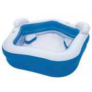 BESTWAY 54153 Бассейн надувной Bestway 213*206*69 см, 575 л, с сиденьями и подголовниками