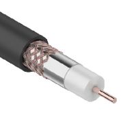 REXANT (01-2222) Кабель коаксиальный RG-6U+CU, 75 ОМ, CU/AL/CU, 64%, бух 100 м, черный