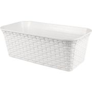 Балконный ящик VIOLET «Ротанг» 43см с дренажем (белый) 354006