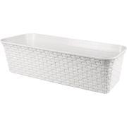 Балконный ящик VIOLET «Ротанг» 63см с дренажем (белый) 356006