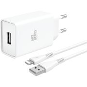AKSBERRY (6900221580012) T40 1USB 24A + Lightning (белый)
