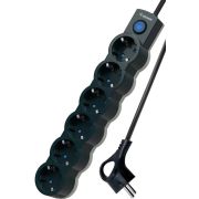 Удлинитель КОСМОС YKsm3m-6g-Z-V10A-B Черный/серый