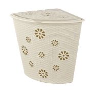 Корзина для белья АЛЬТЕРНАТИВА М2029 «Плетенка» 45л угловая (сл.кость)