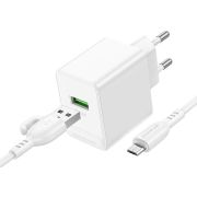 BOROFONE (6941991104763) 1м 1USB 3.0A QC3.0 18W White 1 м