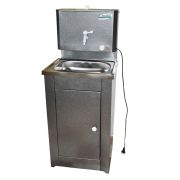 Умывальник ЧИСТЮЛЯ (бак полимерное покр. с ЭВН+мойка нерж.) серебро