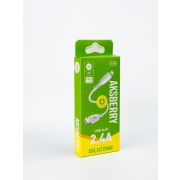 Кабель AKSBERRY (6972969383132) X156 Silicone iPhone 2.4A 1м белый