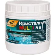 КРИСТАЛПУЛ MULTI 5 в 1 для бассейнов, табл. 20 г, банка 0,5 кг 107662