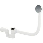ARTICPLAST 8745 Сифон для ванны с переливом, с пробкой, из АБС пластика, модель СТАНДАРТ, цвет БЕЛЫЙ