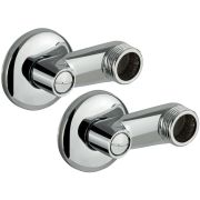 САНАКС 6639 Комплект: 2 эксцентрика 1/2 х 3/4 с регулировкой напора воды + 2 чашки ПРЕМИУМ, из высококачественной латуни, в БЛИСТЕРЕ, цвет ХРОМ