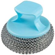 РЫЖИЙ КОТ Губка для мытья посуды SM-06, с держателем (металл) (104465)