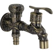 САНАКС 92552 Кран водоразборный 1/2'', металлокерамика, с двойным выходом, цвет БРОНЗА