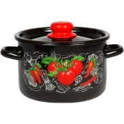 Кастрюля СТАЛЬЭМАЛЬ эмал 2,9л черная Помидорки 1с16с/1